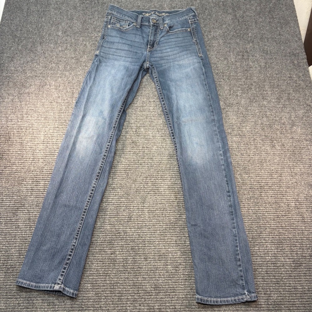 Cody James Mens Medium Wash Straight Leg Western Denim Jeans 29x36 Blue